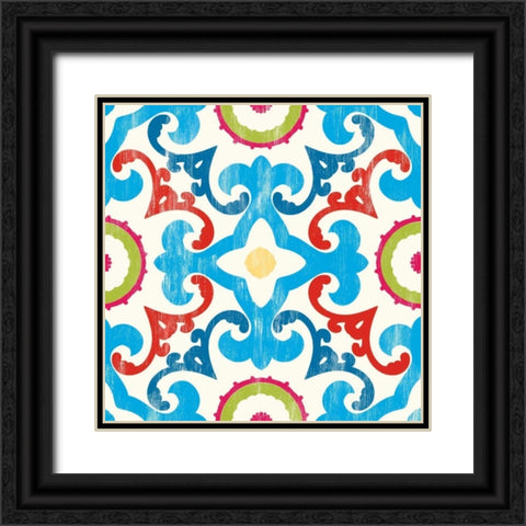 Suzani IV Black Ornate Wood Framed Art Print with Double Matting by PI Galerie