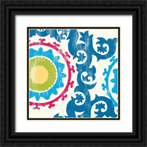 Carribean Map White Black Ornate Wood Framed Art Print with Double Matting by PI Galerie