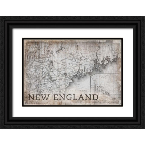 Bordeaux Map White Black Ornate Wood Framed Art Print with Double Matting by PI Galerie