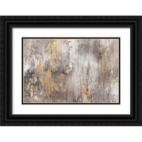 GOLD IKAT Black Ornate Wood Framed Art Print with Double Matting by PI Galerie
