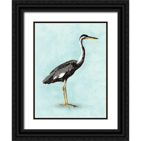 Seashore Bird I Black Ornate Wood Framed Art Print with Double Matting by PI Galerie