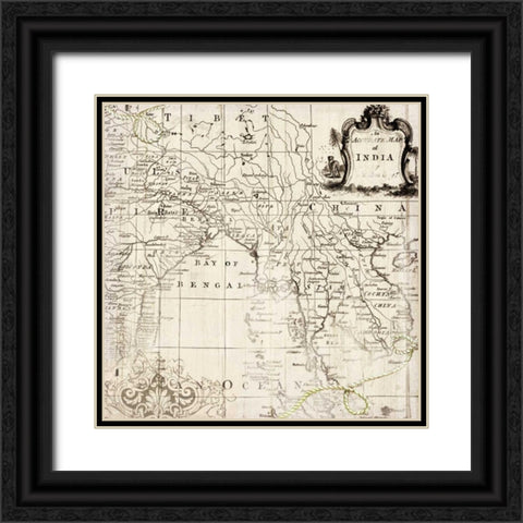 Old World II Black Ornate Wood Framed Art Print with Double Matting by PI Galerie