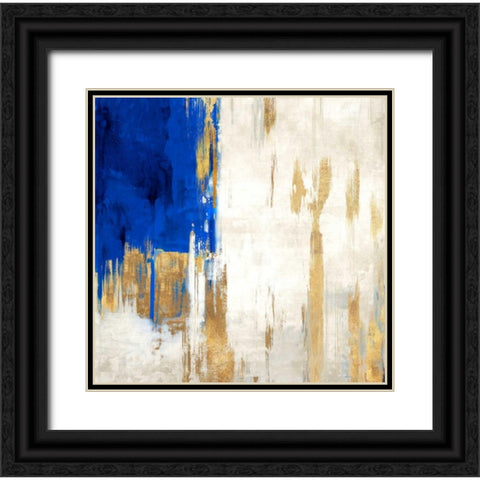 Indigo Abstract III Black Ornate Wood Framed Art Print with Double Matting by PI Galerie