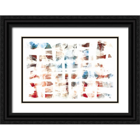 Abstract Checkers  Black Ornate Wood Framed Art Print with Double Matting by PI Galerie