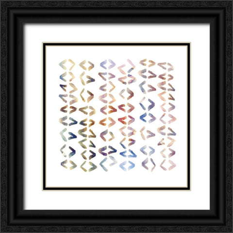Chevron Crazy Black Ornate Wood Framed Art Print with Double Matting by PI Galerie
