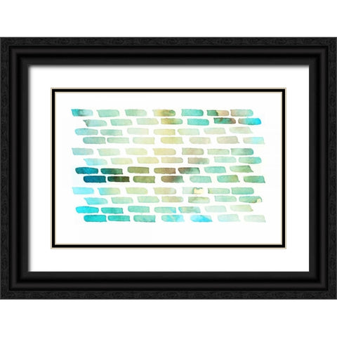 Bricks Black Ornate Wood Framed Art Print with Double Matting by PI Galerie
