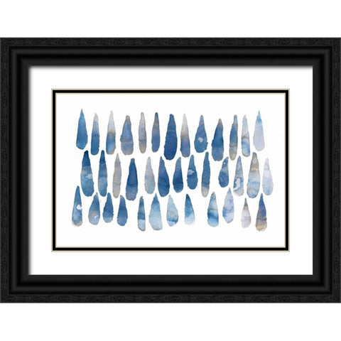 Drops Black Ornate Wood Framed Art Print with Double Matting by PI Galerie