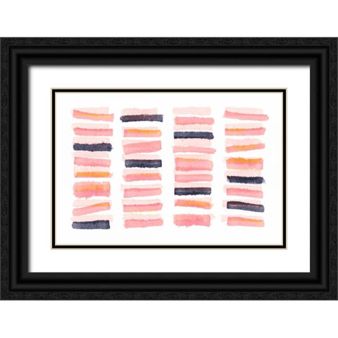 Slats Black Ornate Wood Framed Art Print with Double Matting by PI Galerie