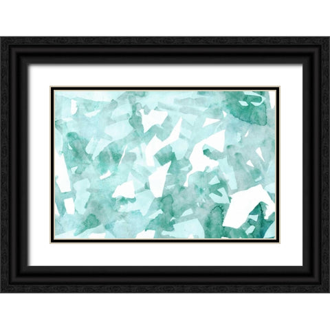 Watercolor Geo  Black Ornate Wood Framed Art Print with Double Matting by PI Galerie