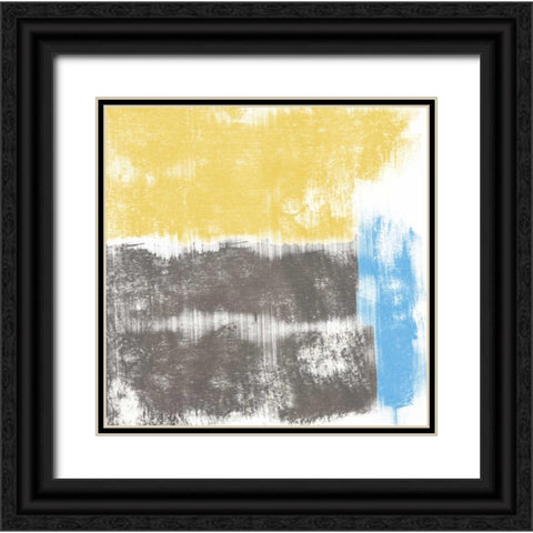 Yellow Geo Black Ornate Wood Framed Art Print with Double Matting by PI Galerie
