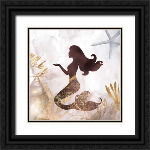 Mermaid II Black Ornate Wood Framed Art Print with Double Matting by PI Galerie