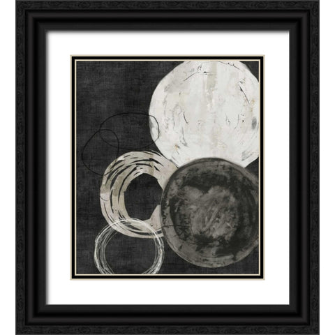 Black Rings Black Ornate Wood Framed Art Print with Double Matting by PI Galerie
