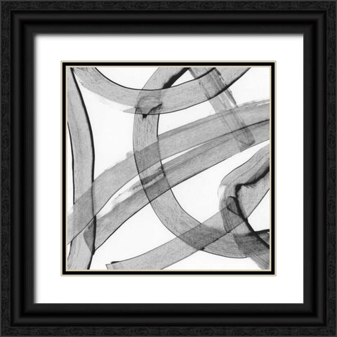Gesture Black Ornate Wood Framed Art Print with Double Matting by PI Galerie