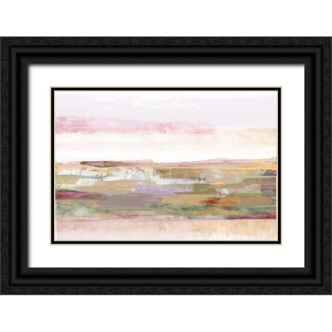 Pink Landscape Black Ornate Wood Framed Art Print with Double Matting by PI Galerie