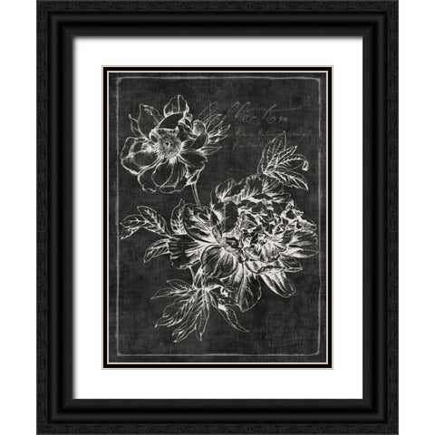 Black Botanical I Black Ornate Wood Framed Art Print with Double Matting by PI Galerie