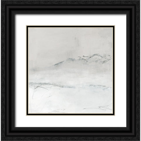 Mountains On A Winter Morning  Black Ornate Wood Framed Art Print with Double Matting by PI Studio