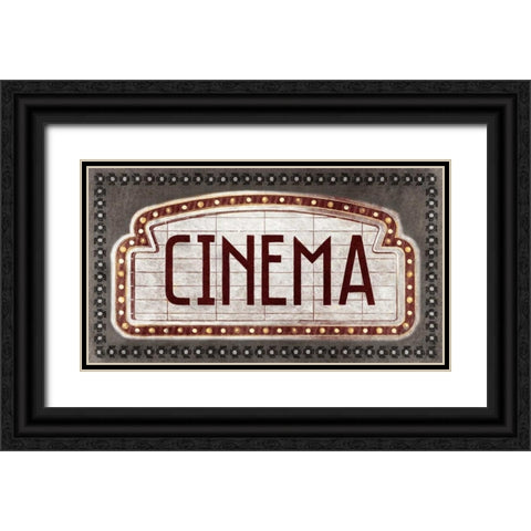 Cinema Black Ornate Wood Framed Art Print with Double Matting by PI Studio