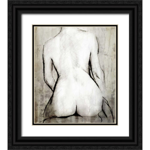 Nude Back Black Ornate Wood Framed Art Print with Double Matting by PI Studio