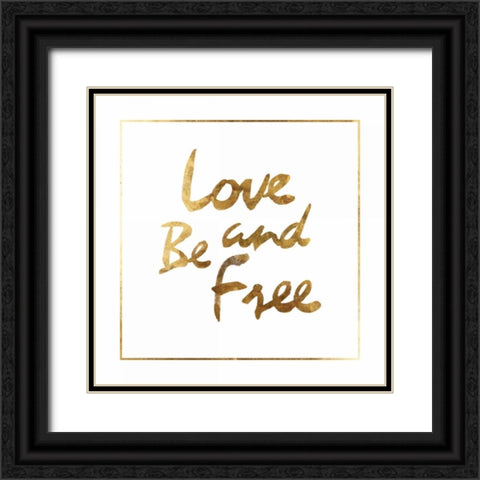 Love and Be Free Black Ornate Wood Framed Art Print with Double Matting by PI Studio