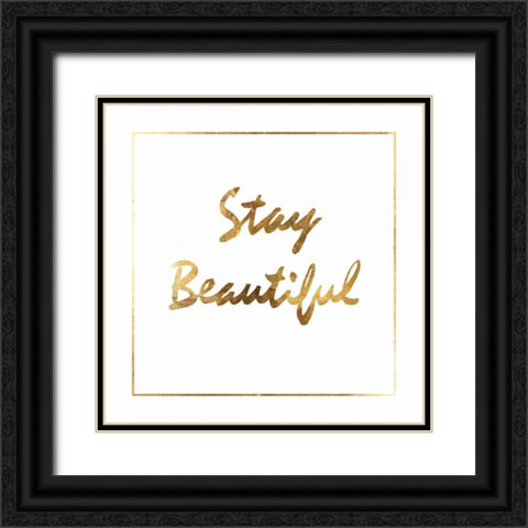 Stay Beautiful Black Ornate Wood Framed Art Print with Double Matting by PI Studio