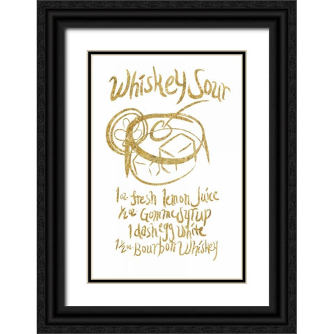 Whiskey sour Gold Black Ornate Wood Framed Art Print with Double Matting by PI Studio