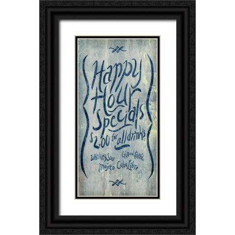 Happy Hour Blue  Black Ornate Wood Framed Art Print with Double Matting by PI Studio