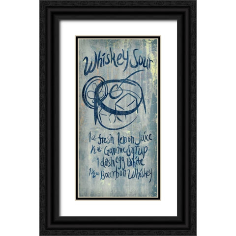 Whiskey Sour Blue Black Ornate Wood Framed Art Print with Double Matting by PI Studio