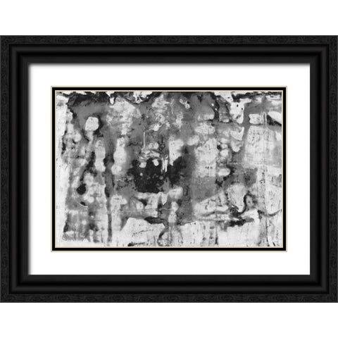 Black and White Abstract II Black Ornate Wood Framed Art Print with Double Matting by PI Studio