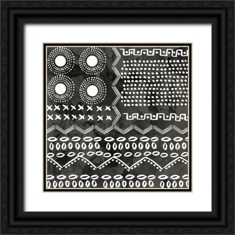 African IV  Black Version Black Ornate Wood Framed Art Print with Double Matting by PI Studio