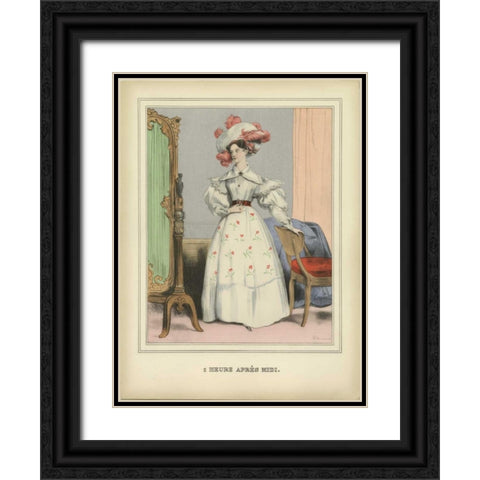 Vintage Woman Black Ornate Wood Framed Art Print with Double Matting by PI Collection