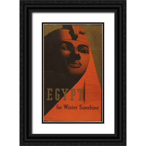 Egypt Black Ornate Wood Framed Art Print with Double Matting by PI Collection