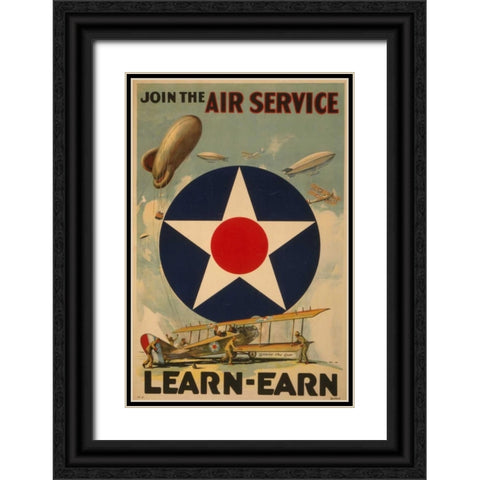 Air Service Black Ornate Wood Framed Art Print with Double Matting by PI Collection