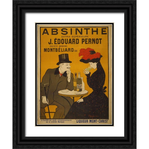 Absinthe Black Ornate Wood Framed Art Print with Double Matting by PI Collection