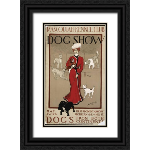 Dog Show Black Ornate Wood Framed Art Print with Double Matting by PI Collection