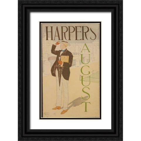 Harpers August Black Ornate Wood Framed Art Print with Double Matting by PI Collection