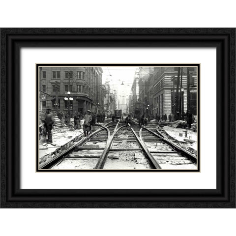 Bay and Wellington Black Ornate Wood Framed Art Print with Double Matting by PI Collection