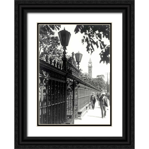 Walking Black Ornate Wood Framed Art Print with Double Matting by PI Collection