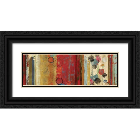 Field of Red Abstract  Black Ornate Wood Framed Art Print with Double Matting by Reeves, Tom