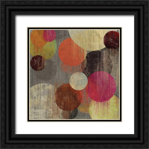 Magenta Bubbles II Black Ornate Wood Framed Art Print with Double Matting by Reeves, Tom