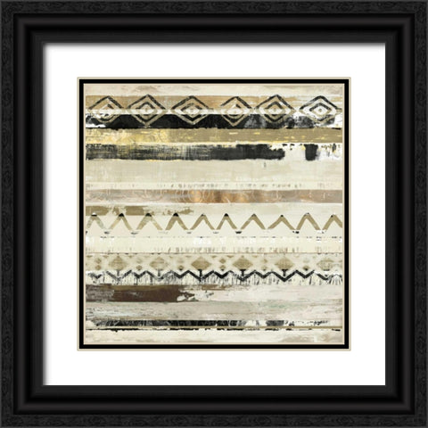 African Patchwork I Black Ornate Wood Framed Art Print with Double Matting by Reeves, Tom