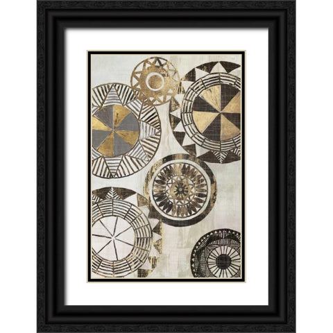 African Rings I  Black Ornate Wood Framed Art Print with Double Matting by Reeves, Tom