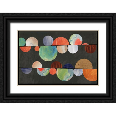 Rainbow Marbles  Black Ornate Wood Framed Art Print with Double Matting by Reeves, Tom