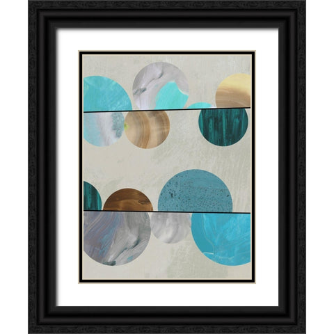 Blue Marbles II  Black Ornate Wood Framed Art Print with Double Matting by Reeves, Tom