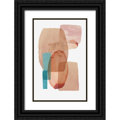Pink Colour Blocks II  Black Ornate Wood Framed Art Print with Double Matting by Reeves, Tom