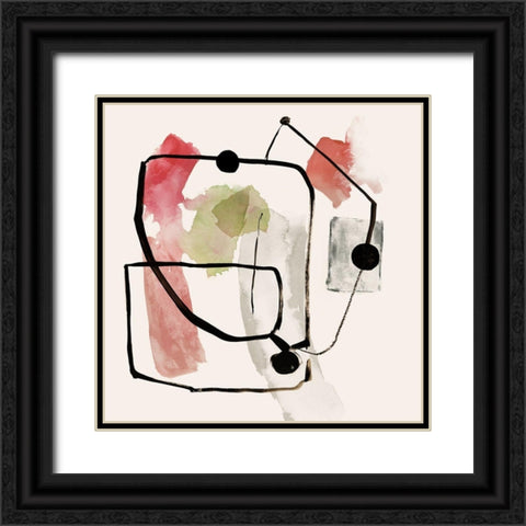 Connected Lines I  Black Ornate Wood Framed Art Print with Double Matting by Reeves, Tom