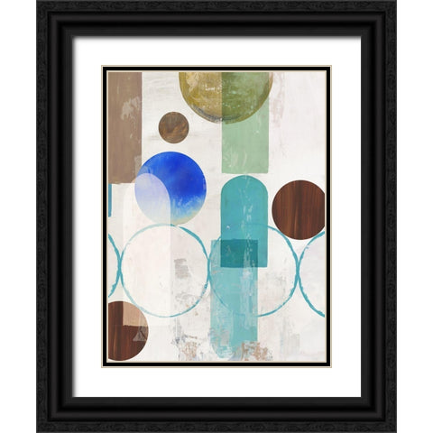 Blue Pieces Togehter II  Black Ornate Wood Framed Art Print with Double Matting by Reeves, Tom