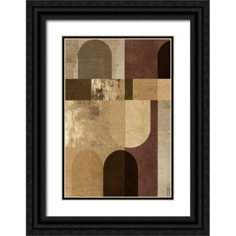 Golden Geo II  Black Ornate Wood Framed Art Print with Double Matting by Reeves, Tom