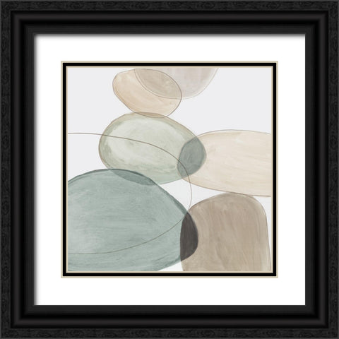 Pebble Stones I  Black Ornate Wood Framed Art Print with Double Matting by Reeves, Tom