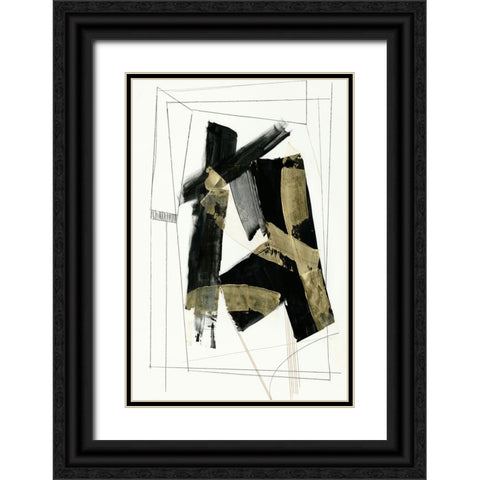 Black Gold II Black Ornate Wood Framed Art Print with Double Matting by Reeves, Tom
