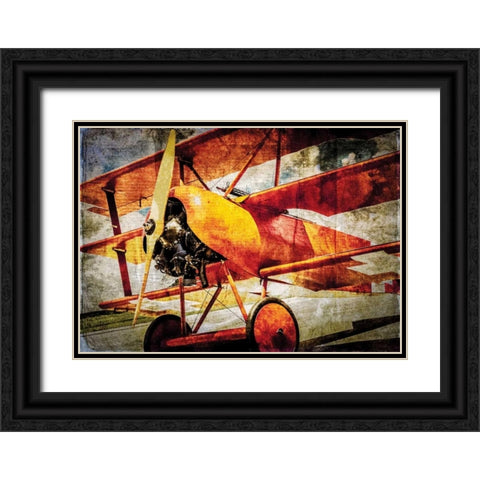 Fokker Tri Black Ornate Wood Framed Art Print with Double Matting by James, Richard